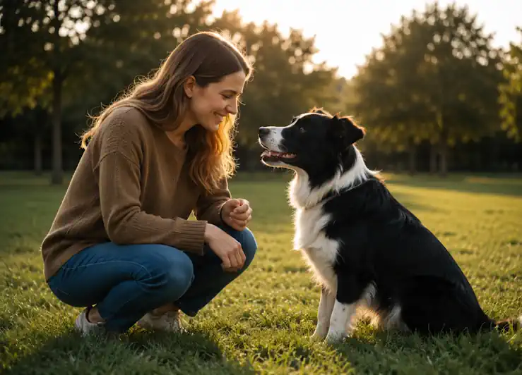 Complicité entre la maîtresse et son chien