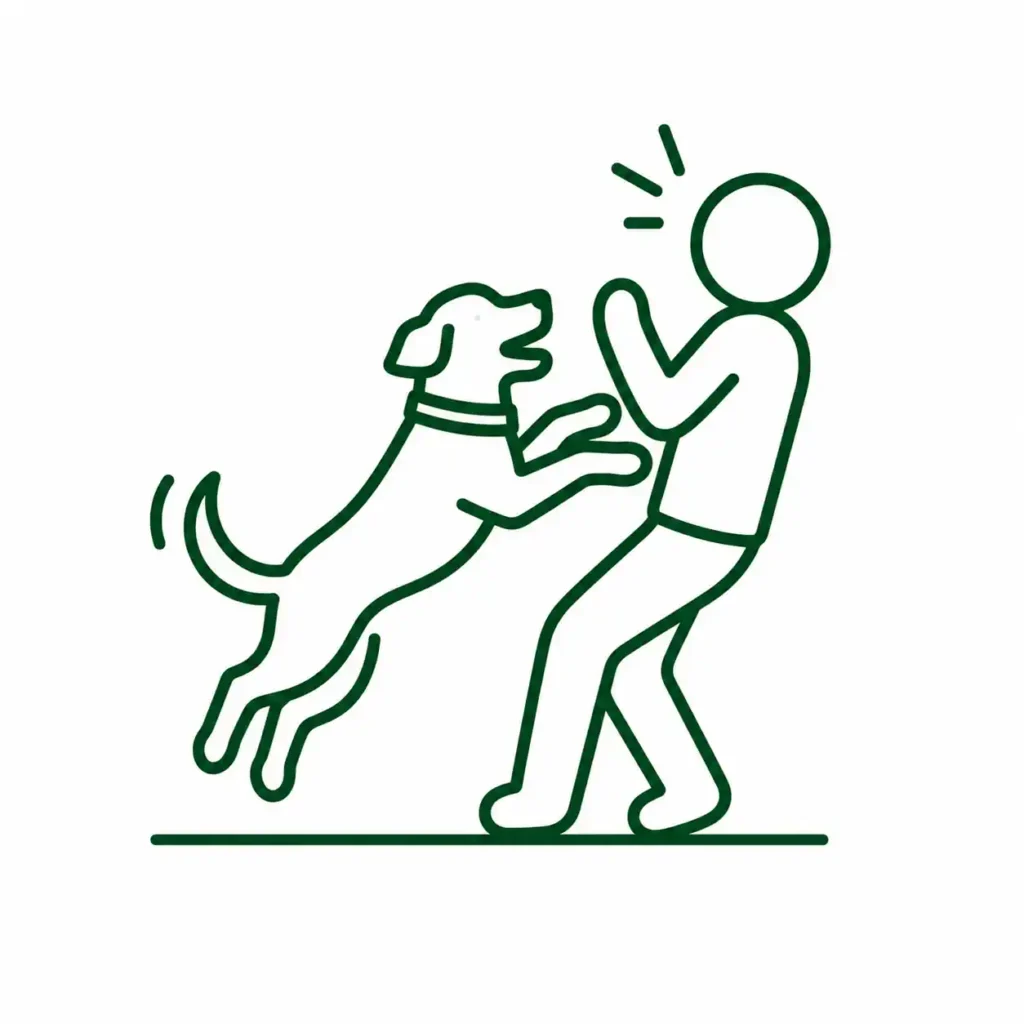 Icone représentant un chien qui saute