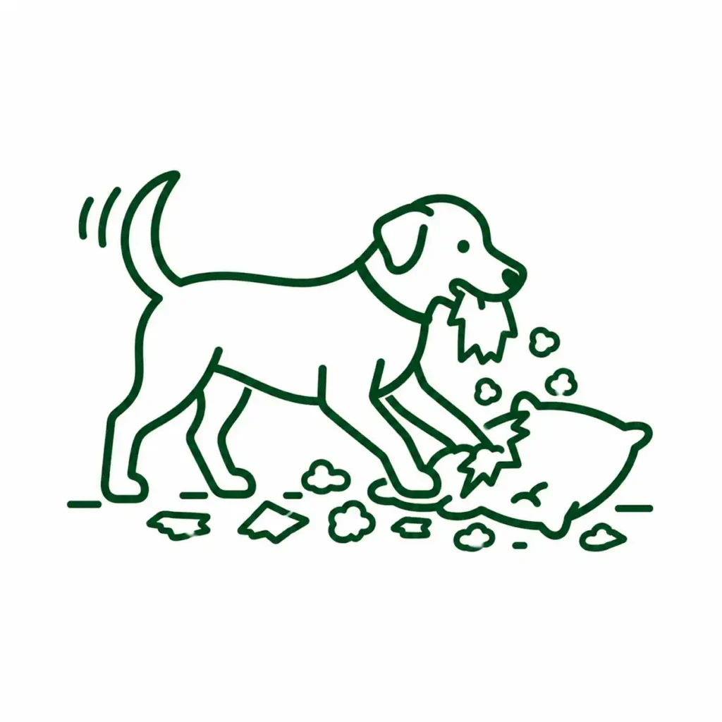 Icone représentant un chien qui détruit