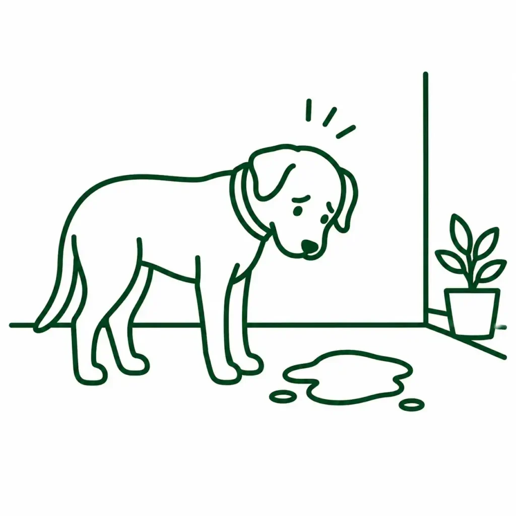 icone représentant un chien devant son pipi