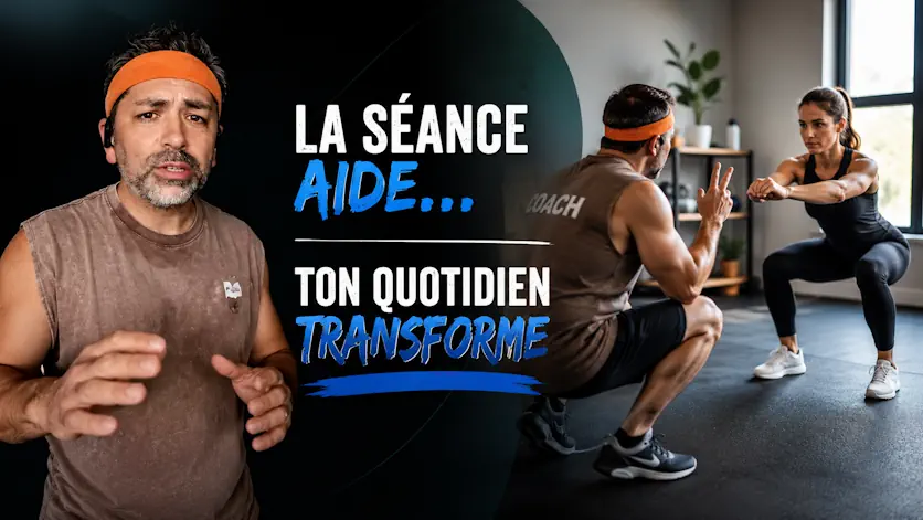 Coach sportif accompagnant une femme pendant une séance d'entraînement personnalisée.