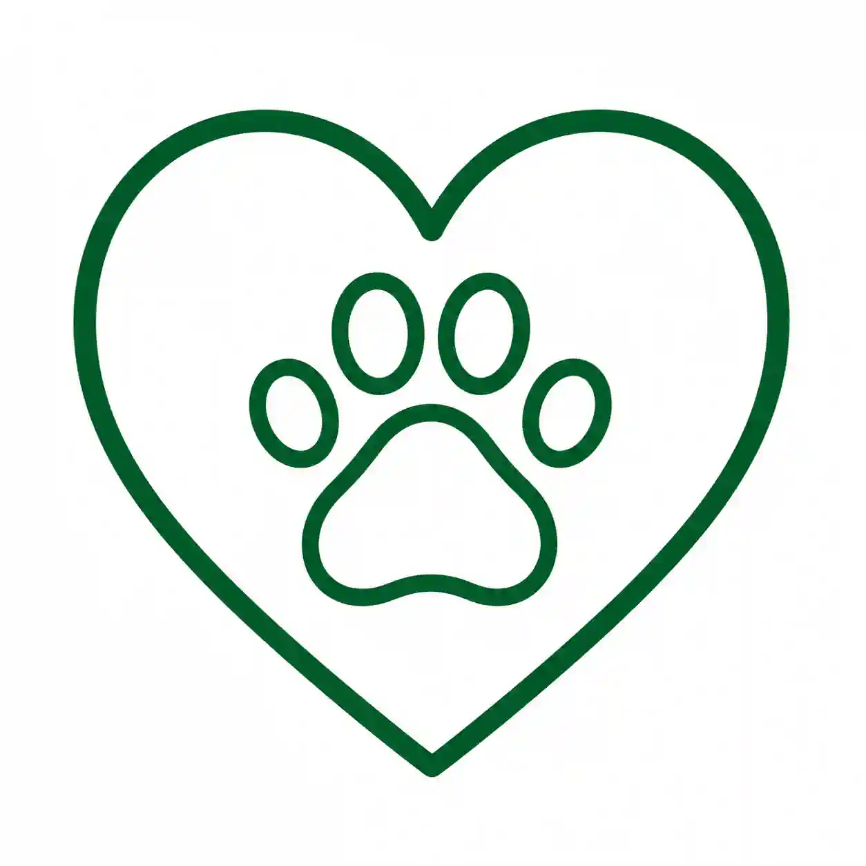 Icone d'un coeur et d'une patte de chien