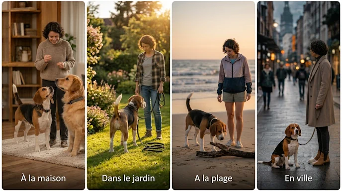 Images du quotidien avec son chien en éducation